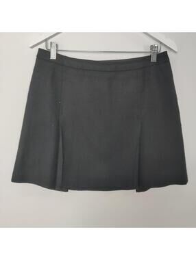 Jacob Wool Blend Black Pleated Mini Skirt Size 9/10 Vintage Career Preppy